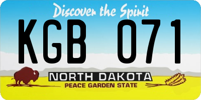 ND license plate KGB071