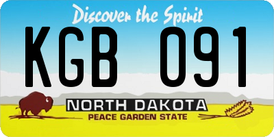 ND license plate KGB091