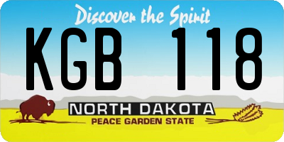 ND license plate KGB118