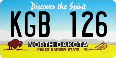 ND license plate KGB126