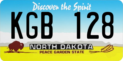 ND license plate KGB128