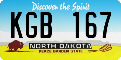 ND license plate KGB167