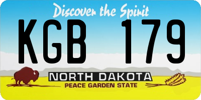 ND license plate KGB179