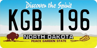 ND license plate KGB196