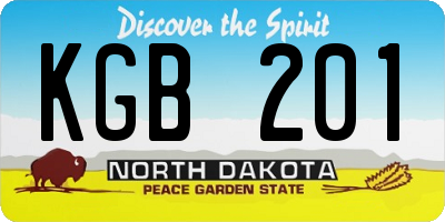ND license plate KGB201
