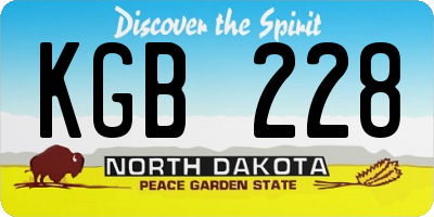 ND license plate KGB228