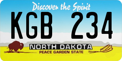 ND license plate KGB234