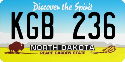 ND license plate KGB236