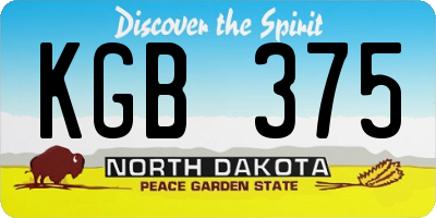 ND license plate KGB375