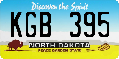 ND license plate KGB395
