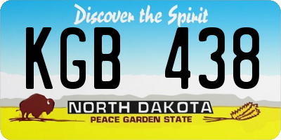 ND license plate KGB438