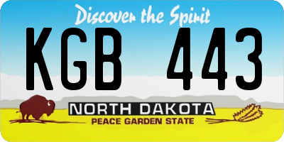 ND license plate KGB443
