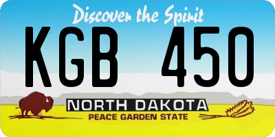 ND license plate KGB450