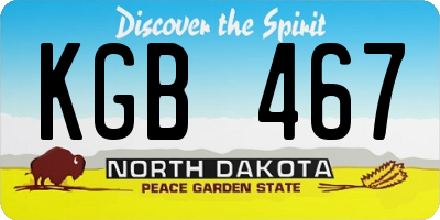 ND license plate KGB467