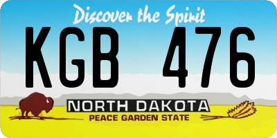 ND license plate KGB476