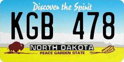 ND license plate KGB478
