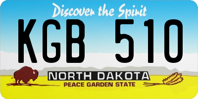 ND license plate KGB510