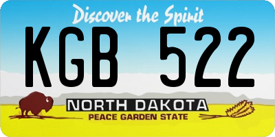 ND license plate KGB522