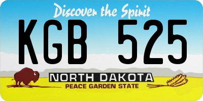 ND license plate KGB525