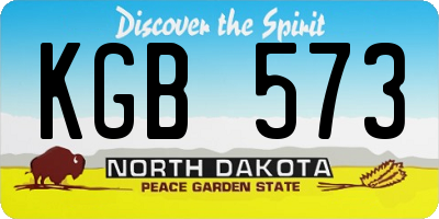 ND license plate KGB573