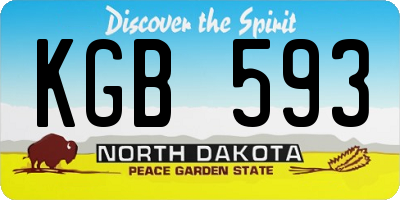 ND license plate KGB593