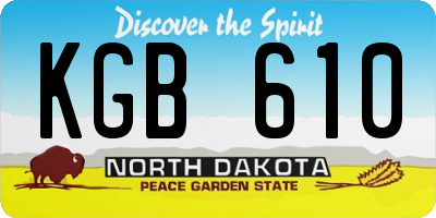 ND license plate KGB610