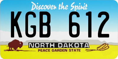 ND license plate KGB612