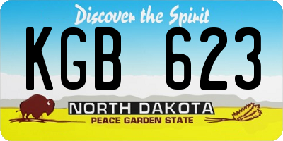 ND license plate KGB623