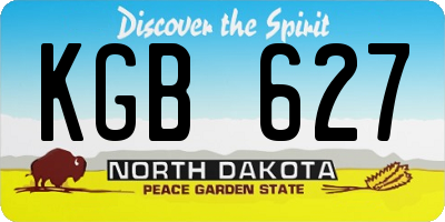 ND license plate KGB627