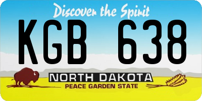 ND license plate KGB638