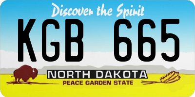 ND license plate KGB665