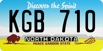 ND license plate KGB710
