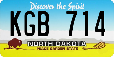 ND license plate KGB714