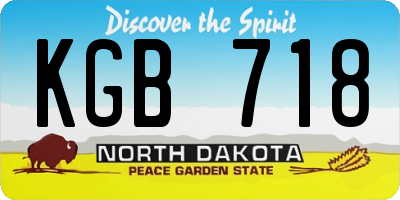 ND license plate KGB718