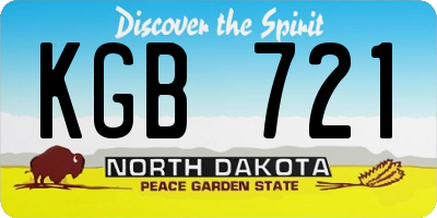 ND license plate KGB721