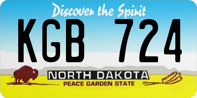 ND license plate KGB724