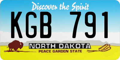 ND license plate KGB791