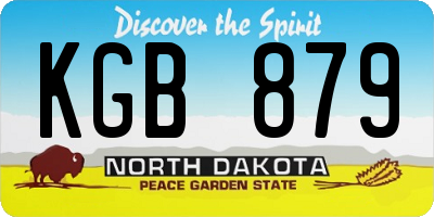 ND license plate KGB879