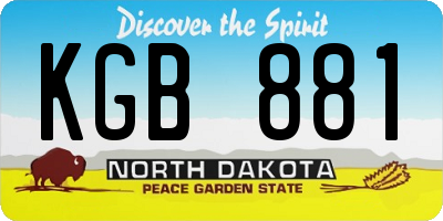 ND license plate KGB881
