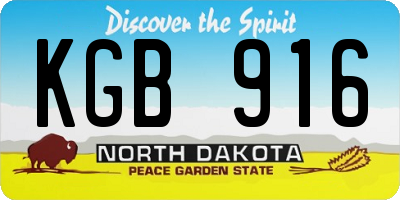 ND license plate KGB916