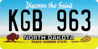 ND license plate KGB963