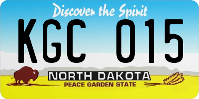 ND license plate KGC015