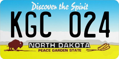 ND license plate KGC024