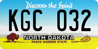 ND license plate KGC032
