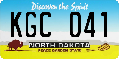 ND license plate KGC041