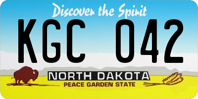 ND license plate KGC042