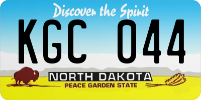 ND license plate KGC044