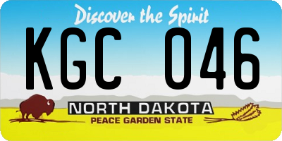 ND license plate KGC046
