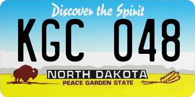 ND license plate KGC048