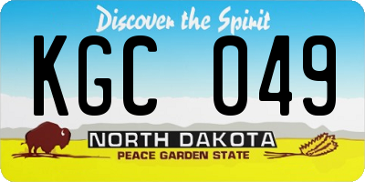 ND license plate KGC049